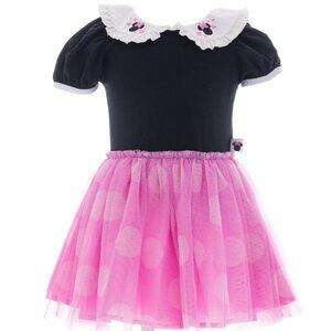 DISNEY Minnie Mouse Polka Dots Dress BABY GIRL SIZE 12 MONTHS Pink & Black NEW